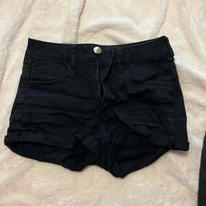Black jean shorts